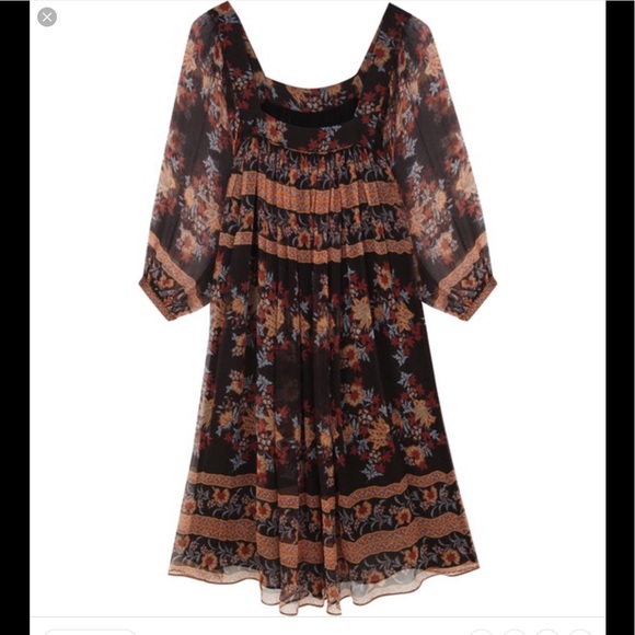 NWT Massimo Dutti M peasant dress floral BOHO - Picture 2 of 8